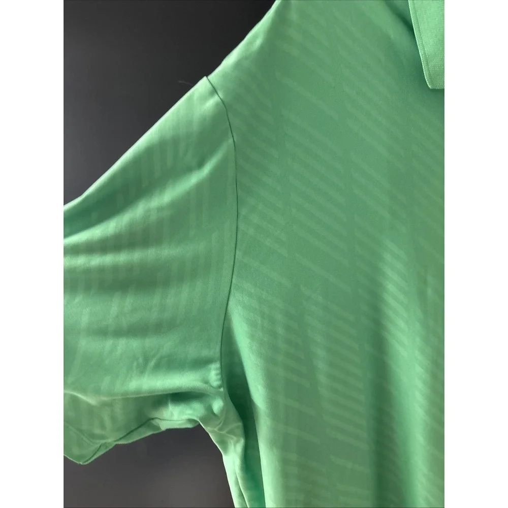 Nike‎ Golf Dri-Fit Tour Performance Polo XL Green Striped Short Sleeve Shirt